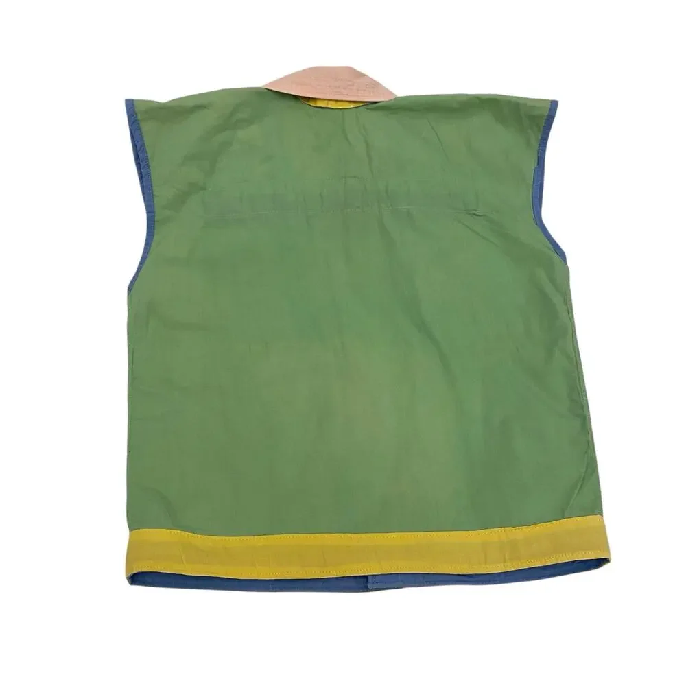 Vintage 80s Colorblock Knee Dits 100% Cotton Vest and Pants Set Kids Size 12